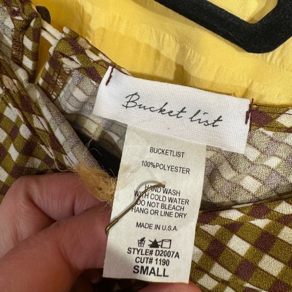 NWT - BUCKETLIST Plaid Mid Dress in Green/Brown - Picture 11 of 15